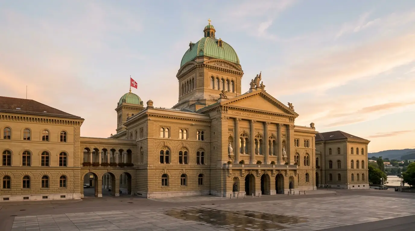 Bundeshaus in Bern, Sitz der schweizerischen Gesetzgebung zum Geldspielgesetz